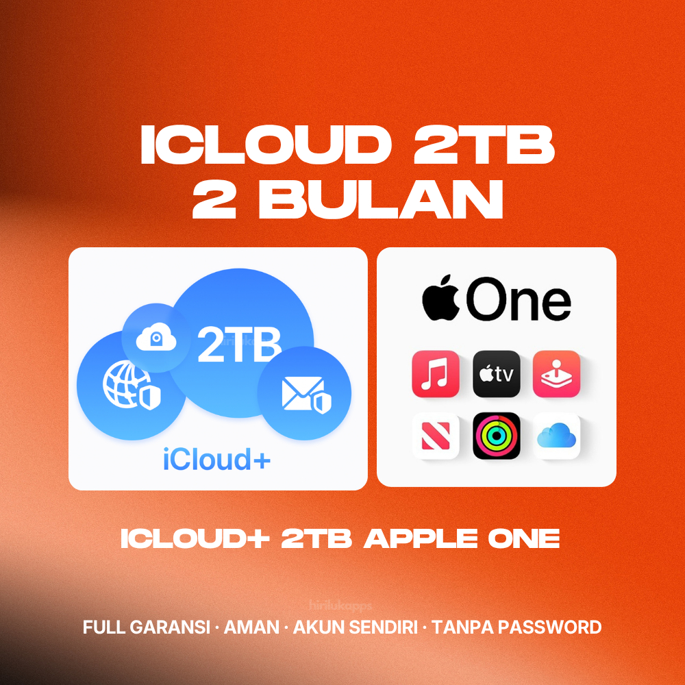 Storage iCloud+ 2TB APPLE ONE (2 Bulan) FULL GARANSI  Lengkap Apple Music, TV, Arcade, Fitness