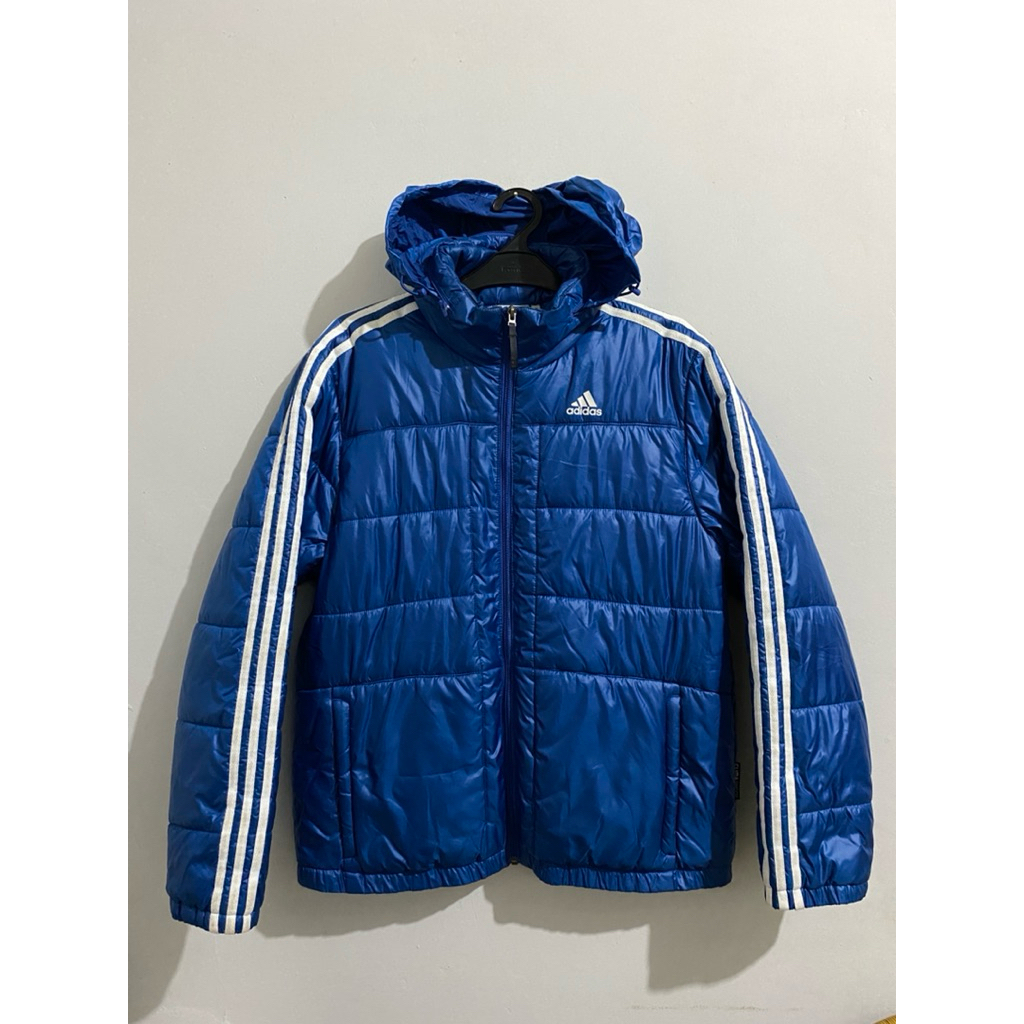 Jacket Puffer Adidas 3-Stripe Padded Jacket Blue Vintage Original