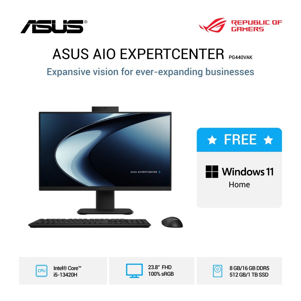 ASUS EXPERTCENTER AIO PG440VAK I5 13420H 16GB 512GB W11 23.8FHD -BPC515W