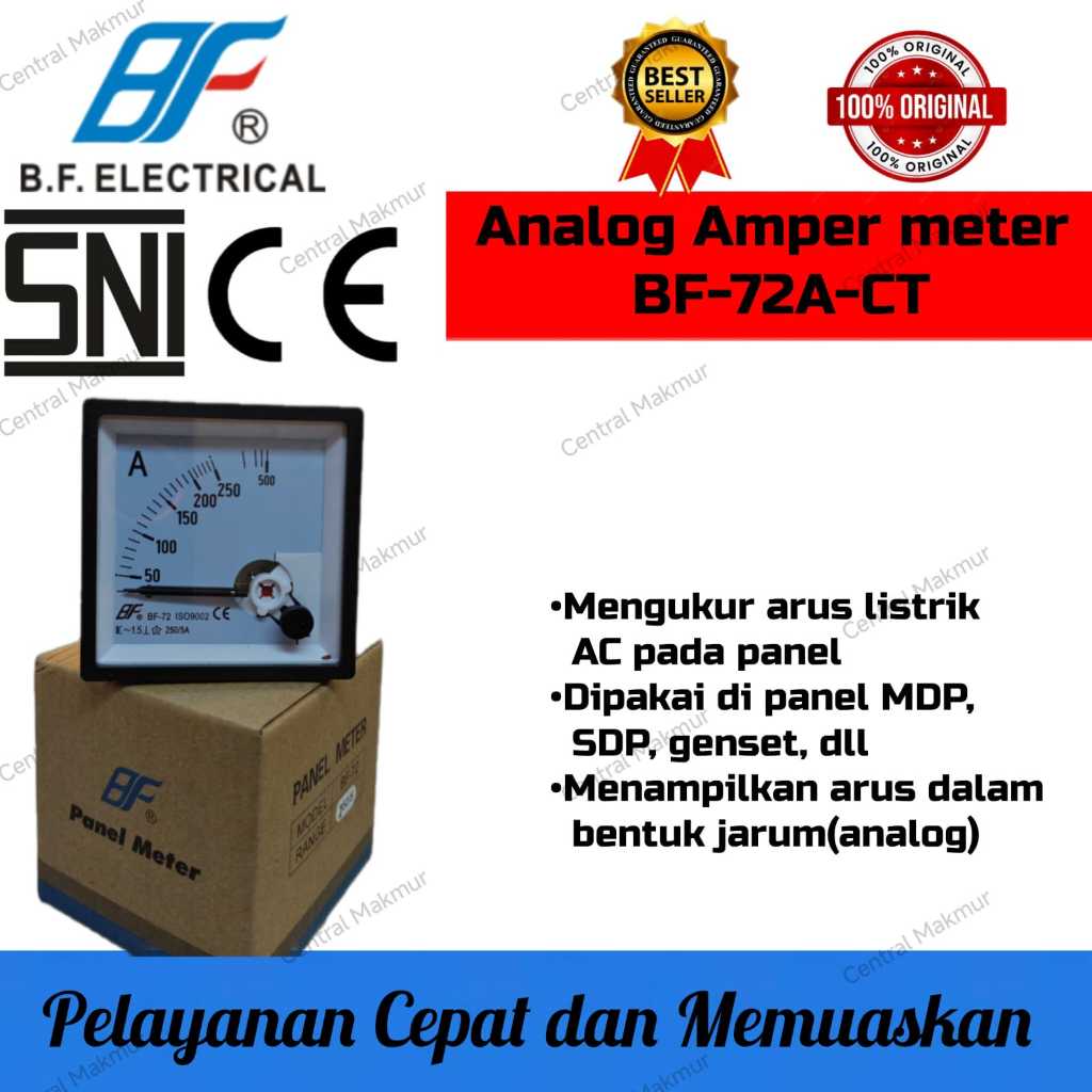 ORIGINAL ANALOG AMPER METER BF-72A-CT 50A 60A 75A 100A 150A 200A 250A 300A 400A 500A 600A 800A 1000A