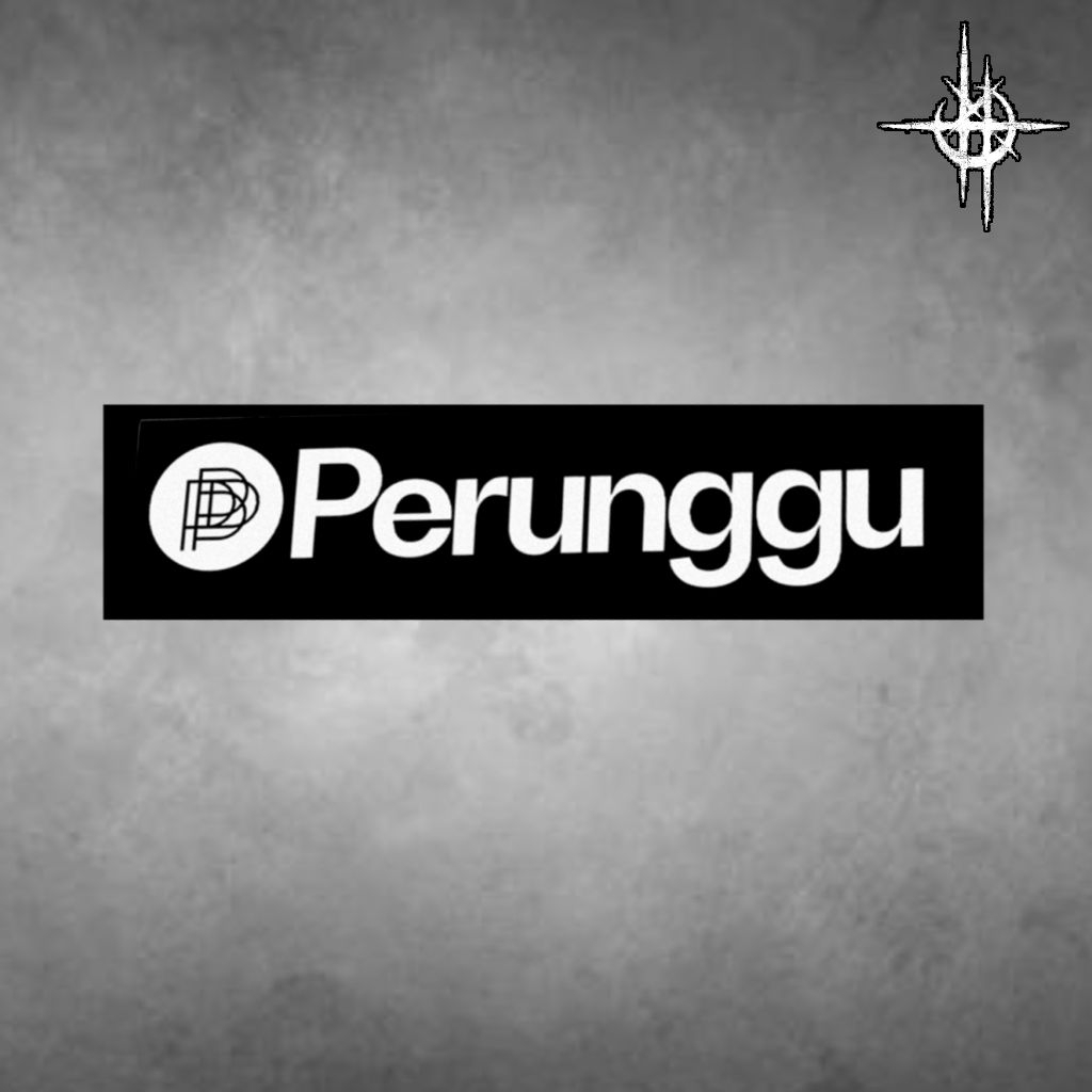 Stiker band indie “Perunggu” berbahan vinyl glossy.