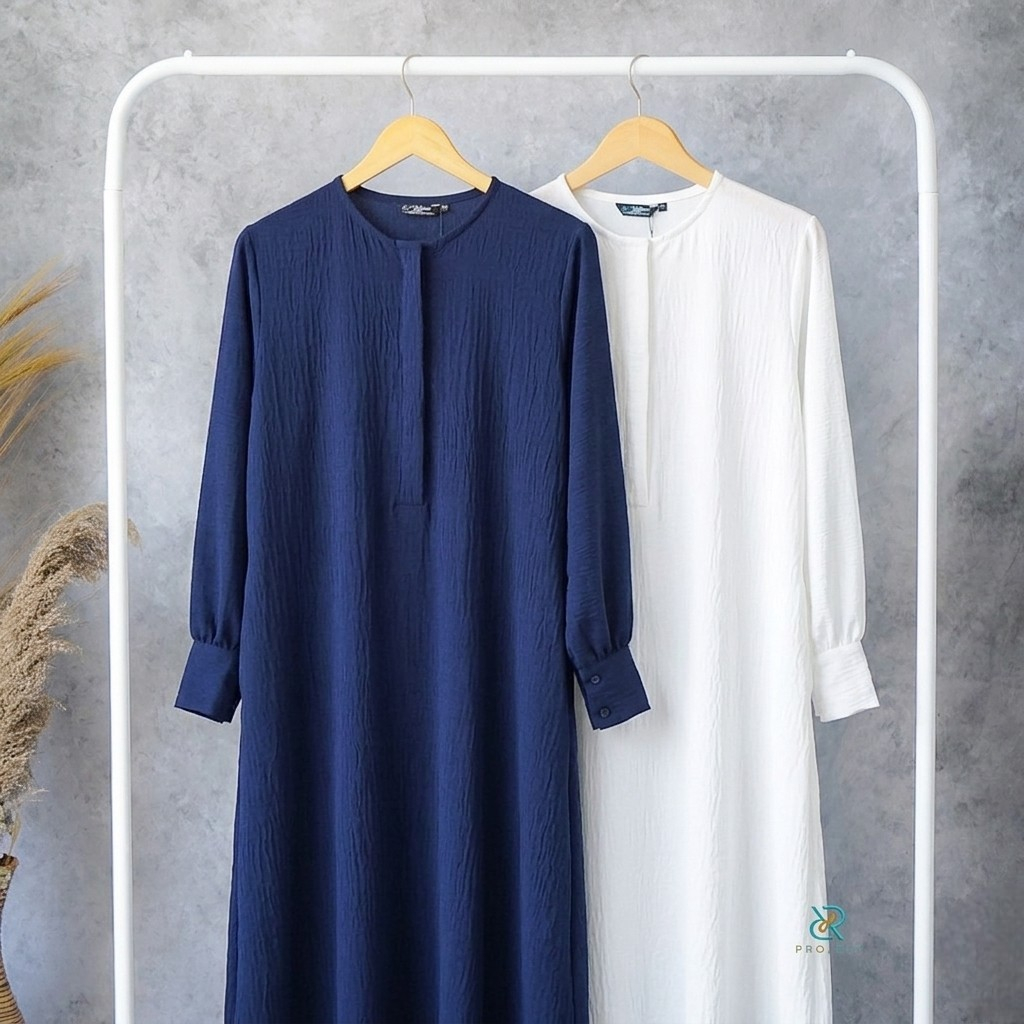 D&R PROJECT - Gamis crinkle airflow remaja terbaru S M L XL fashion muslim wanita gamis kuliah