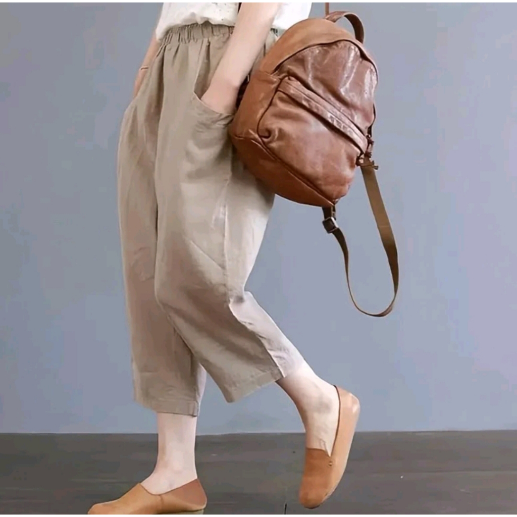 Celana 7/9 Wanita Katun Uniqow Pants Bahan Catton Twill Stretch Premium