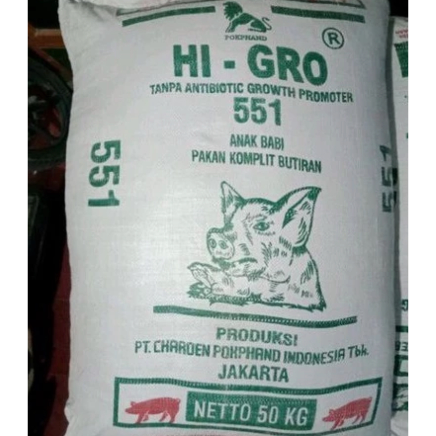 PUR BABI PUR AYAM PUR BEBEK Pur Hi Grow 551 Repack 1 Kg Pakan Ayam Burung Pelet Pokphand babi POOR B
