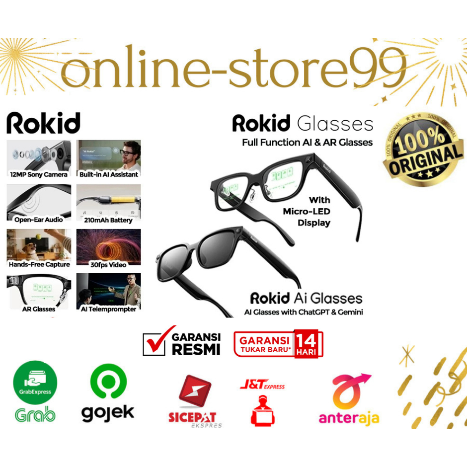 ROKID GLASSES / ROKID AI GLASSES NEO with AI & AR Smart Glasses Rokid Smartglasses Garansi Resmi