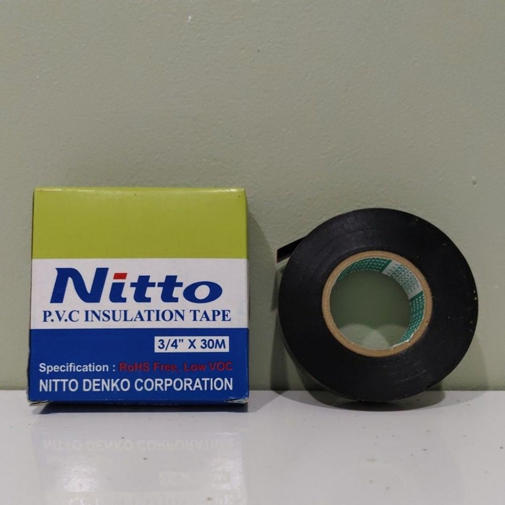 NITTO ISOLASI HITAM RAKIT KABEL KELESTRIKAN  MOTOR/MOBIL NITTO HITAM