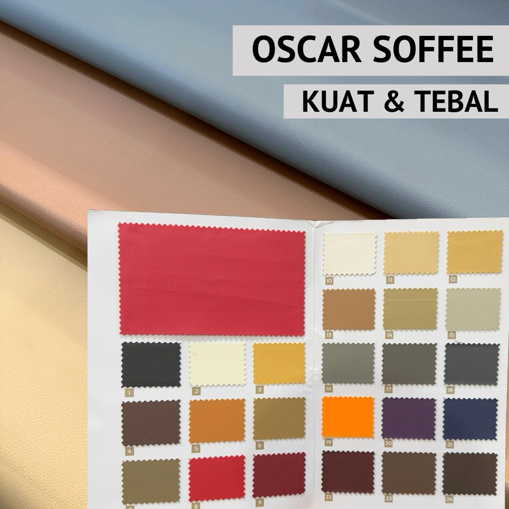 Kain Oscar SOFFEE Kulit Sintetis Motif Kulit Jeruk Bahan Sofa Tas Jok Kuat Tebal