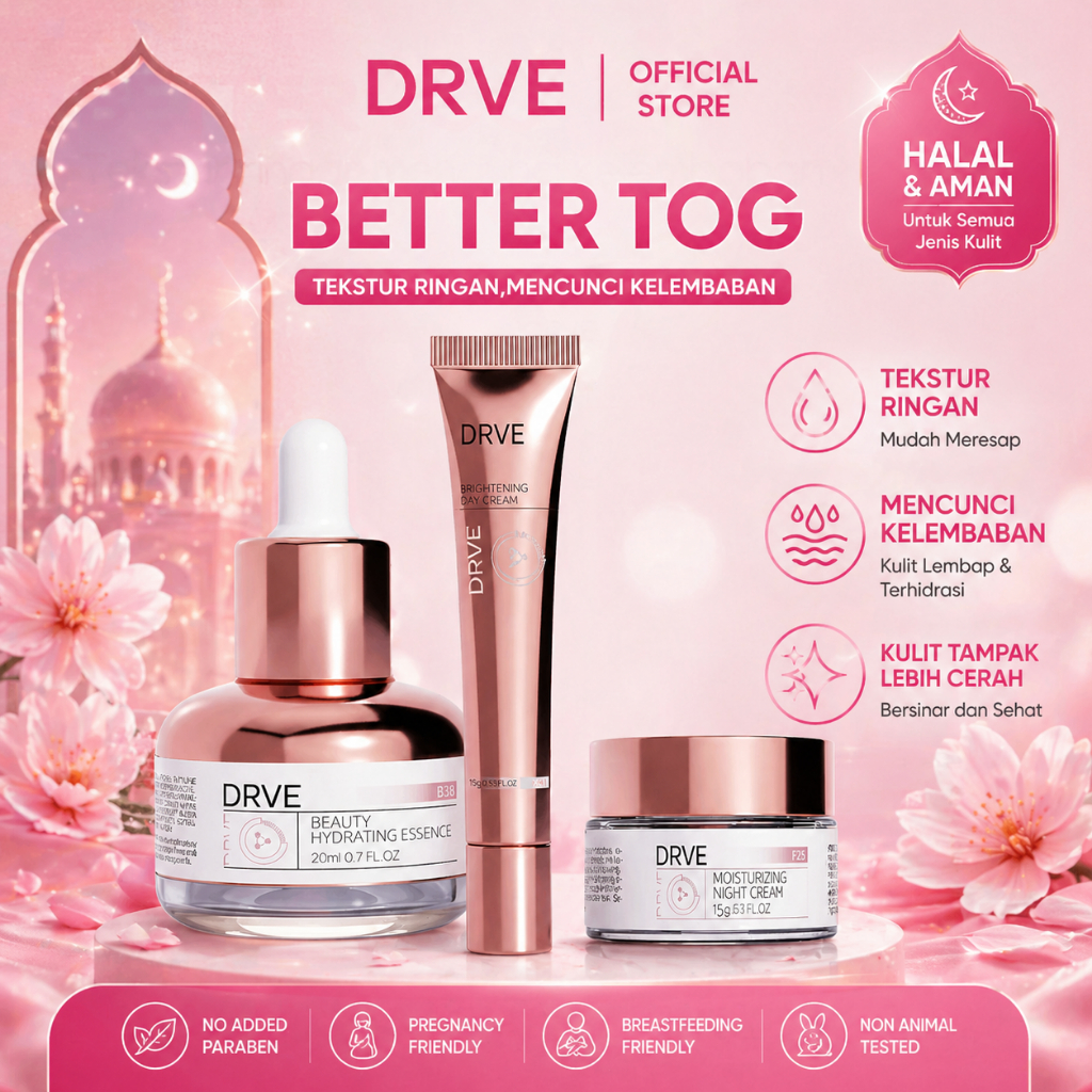 [COD] Drve Paket Bundling 3in1 Tampil Cantik Dengan Kandungan Mencerahkan Essence Toner Niaciamide K
