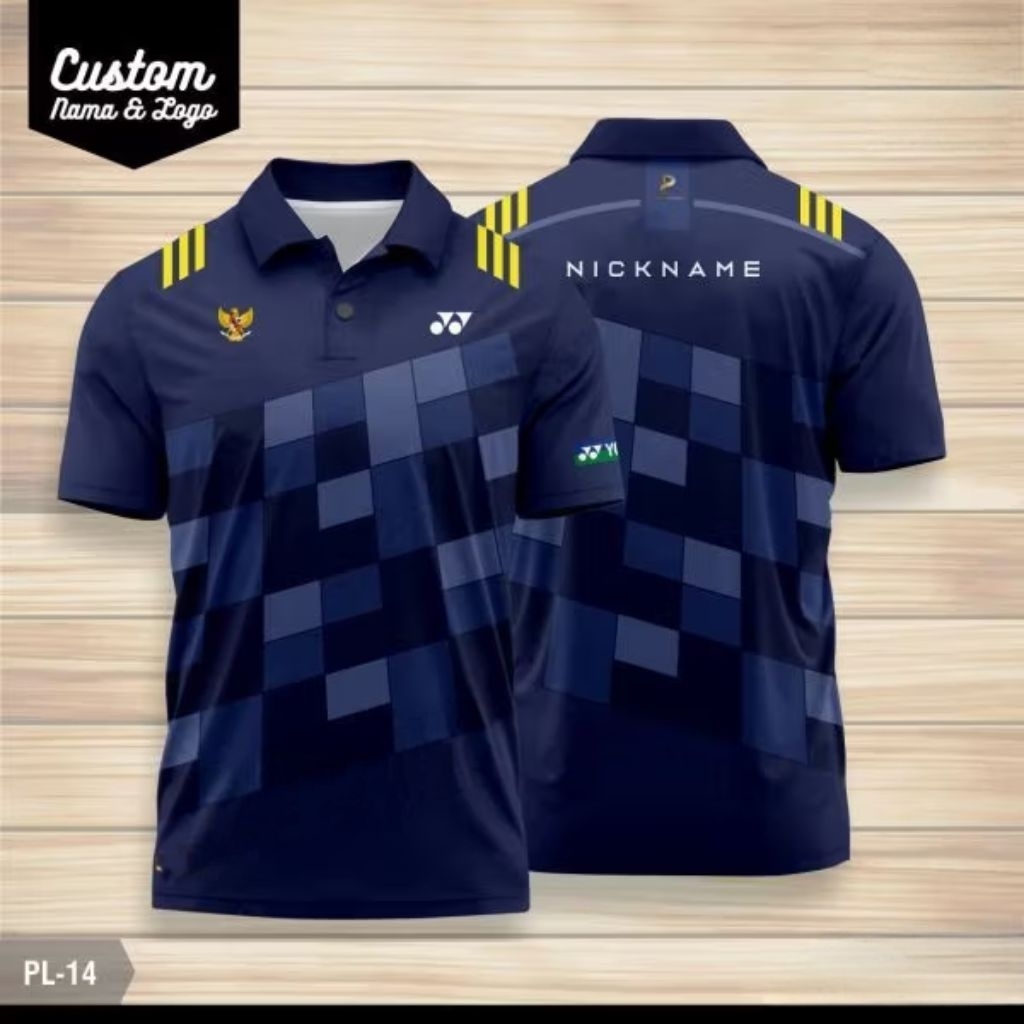 JERSEY BADMINTON YONEX POLO FREE NAMA