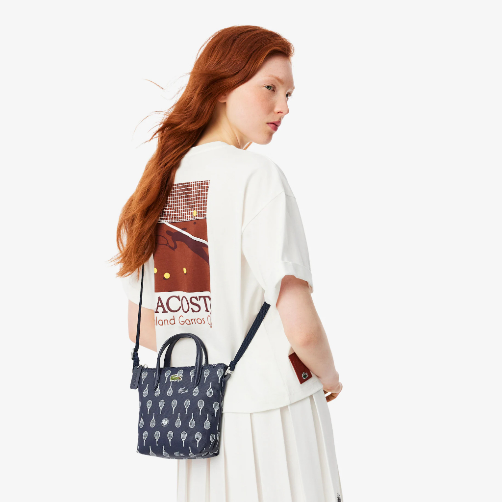 LACOSTE tote bag mini resleting kasual jinjing small with tali selempang crossbody sling bag