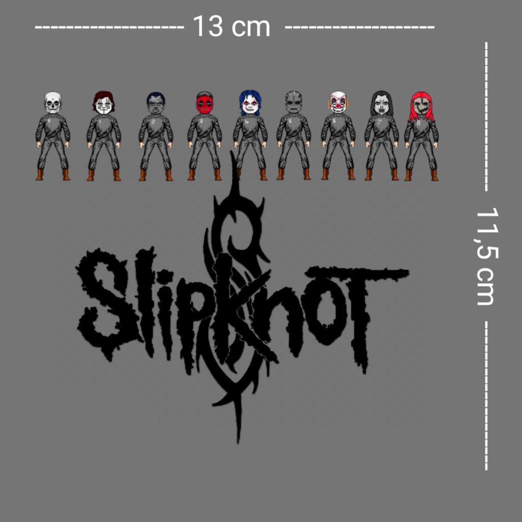 Stiker Sablon Setrika DTF Design Band Slipknot | Sablon Stiker UV DTF Design Keren | Sablon Stiker D