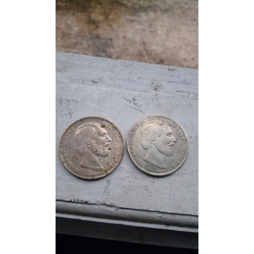 koin gulden willem 2 1/2 G dua keping