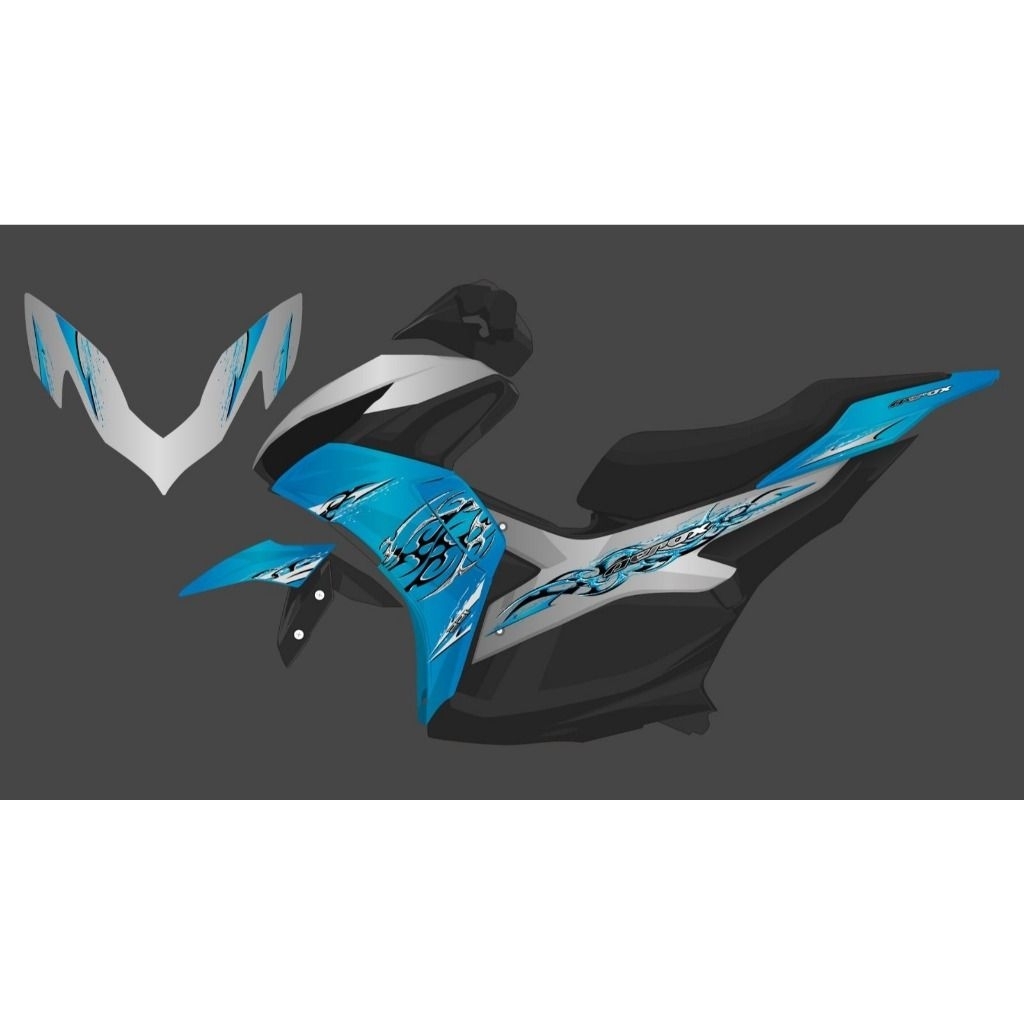 Striping Transparan Motor Aerox New Nvx 155 Desain Abstrak Vietnam Style Motif Aerox Lyzora