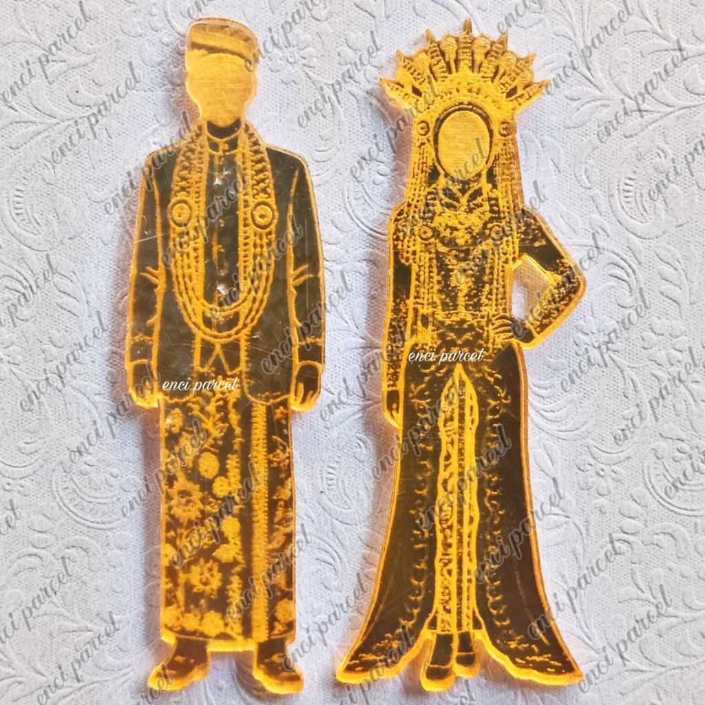 miniatur pengantin adat madura lilin hijab jilbab pernikahan pakaian sakera marlena pria wanita full