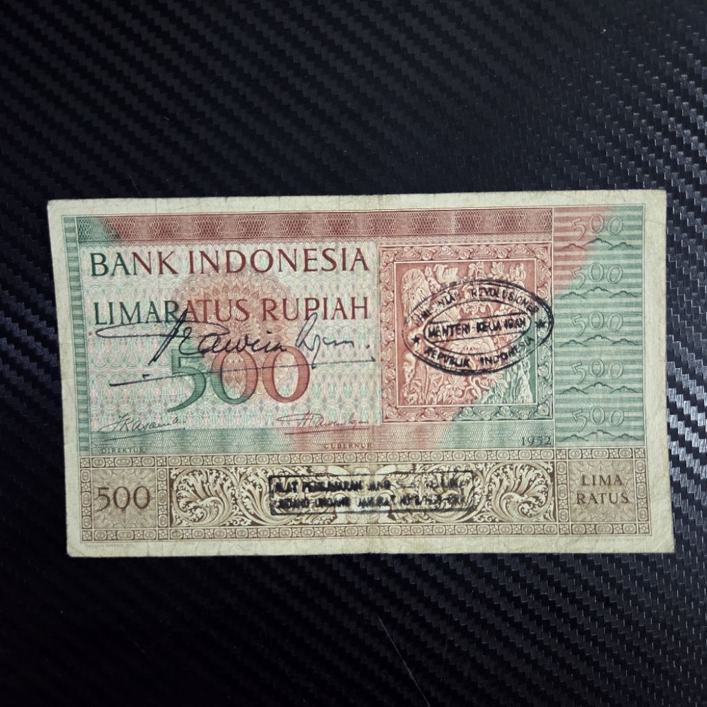 Uang Kuno 500 Rupiah Budaya 1952 Asli Indonesia – Uang Lama Koleksi Indonesia Check Detail Foto