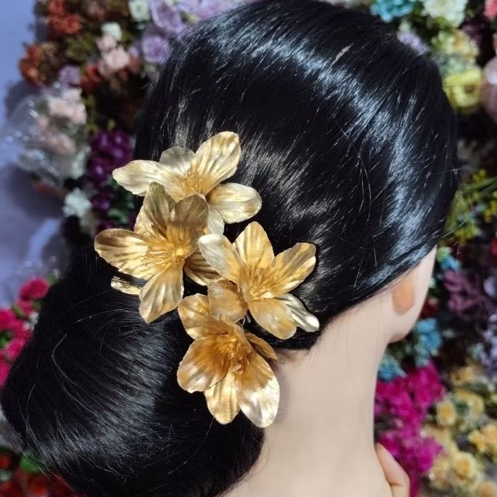 Semanggi rambut/Jepit rambut/Semanggi rambut motif bunga/Semanggi bunga
