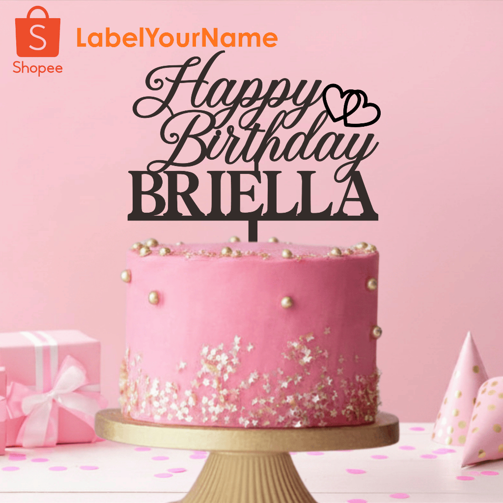 Topper Happy Birthday Custom Nama