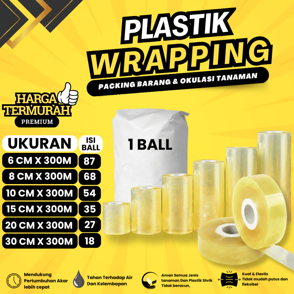 Plastik Packing Barang Wrapping  & Grafting Tape Serbaguna Tebal & Kuat