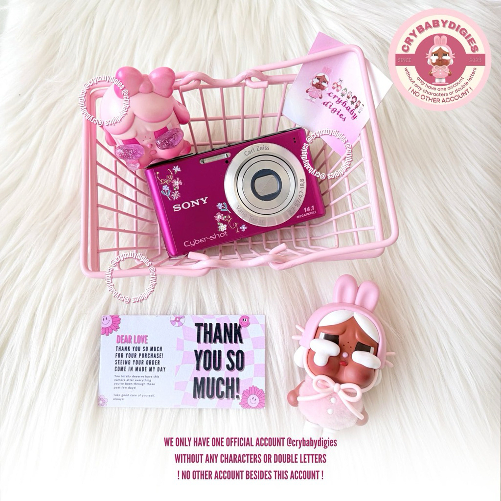 Sony Cybershot W530 in pink fuschia Digital Camera by @crybabydigies