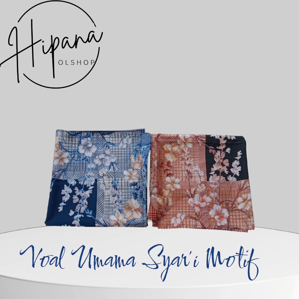 Voal Umama Syar'i Motif Digital Printing / Hijab Syar'i Motif Jumbo