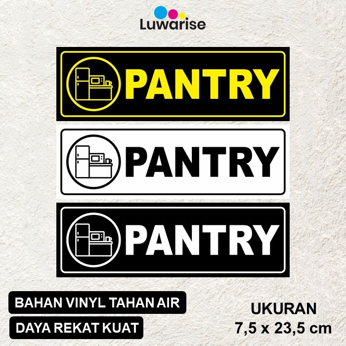 Stiker Sign Pantry Ruangan Makanan Minuman Dapur Mini Sticker Vinyl Waterproof Tahan Air Anti Luntur