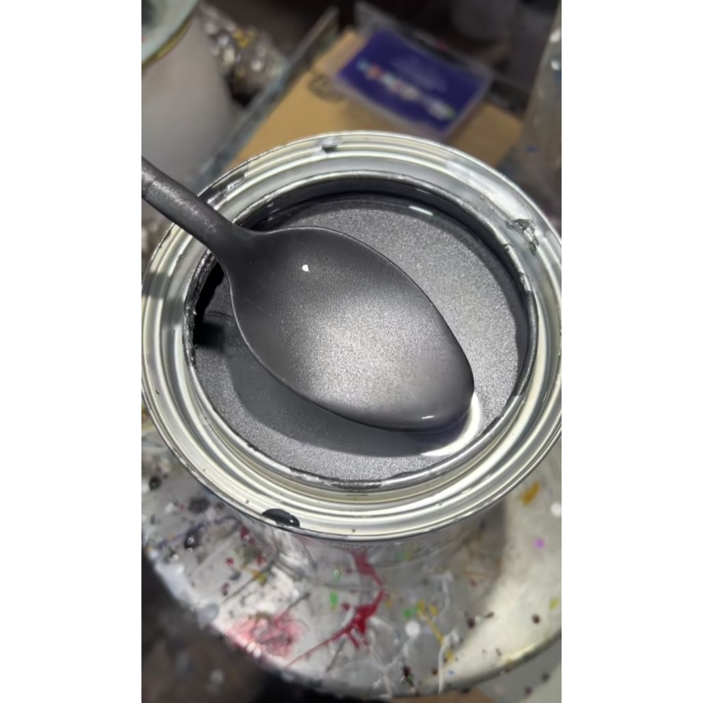 cat pu warna CRYSTAL SILVER GREY METALIK REBORN 1D6 cat motor # cat mobil # cat otomotif