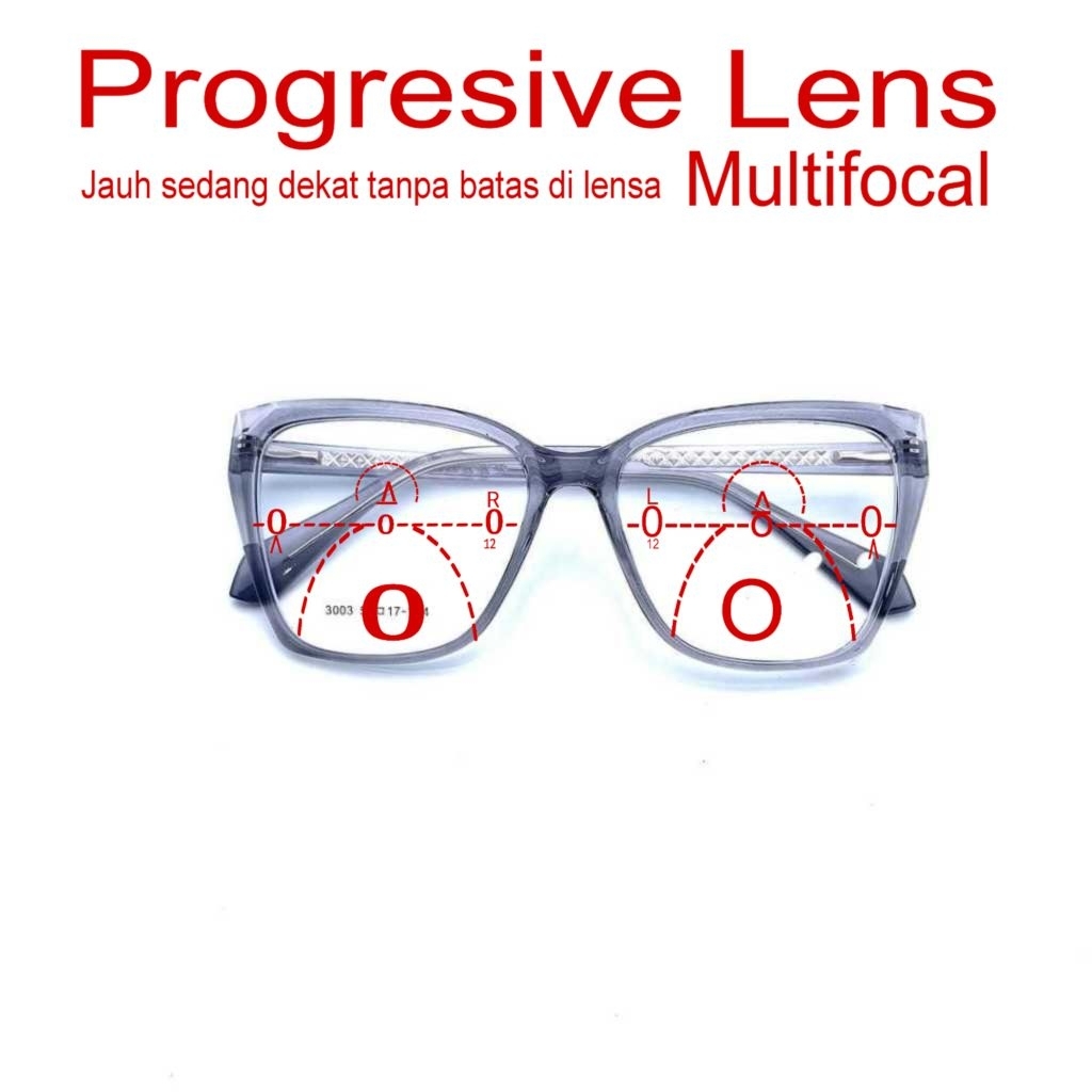 Kacamata Progressive Photocromic wanita 3003 Kacamata plus