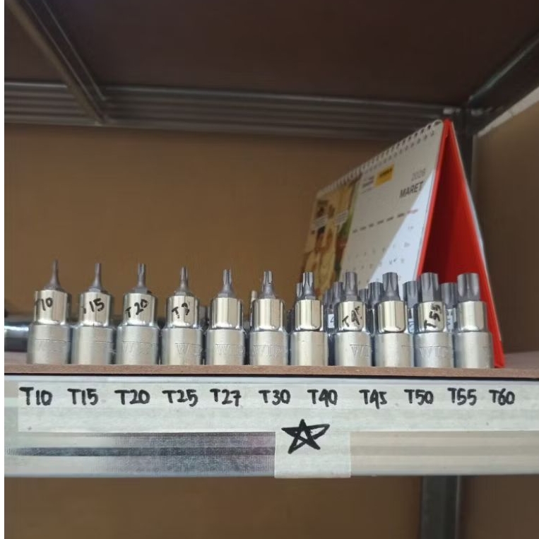 Kunci sock T10-T60 drive 1/2" Wipro / Mata kunci sock T wipro