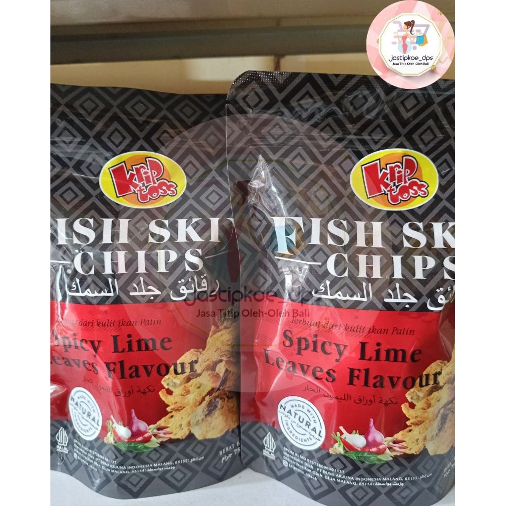 FISH SKIN CHIPS SPICY LIME "KRIP TOSS" OLEH OLEH ASLI KHAS BALI + BUBBLE WRAP