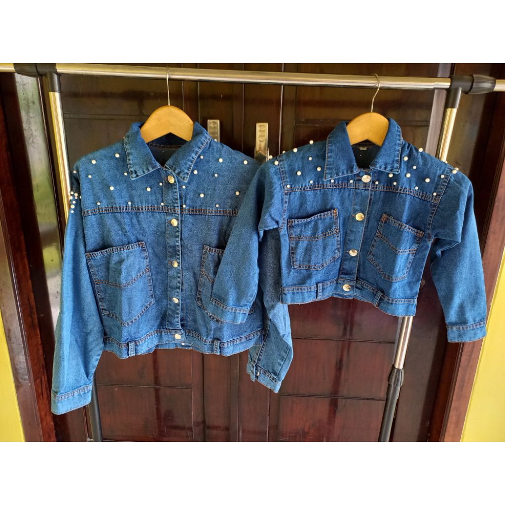 NEW!! Sale couple jaket jeans ibu dan anak perempuan 3-5tahun