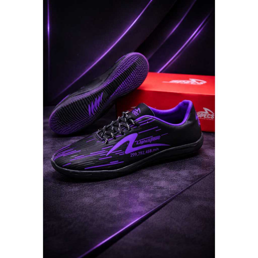 SPECS Sepatu Futsal Lightspeed Reborn Unisex Piu Sintetis Hitam Ungu 38-44