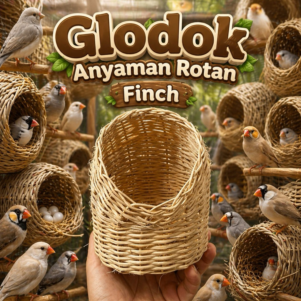 Glodok Anyaman SMALL Rotan Sarang Burung Finch Emprit Gould Amadine