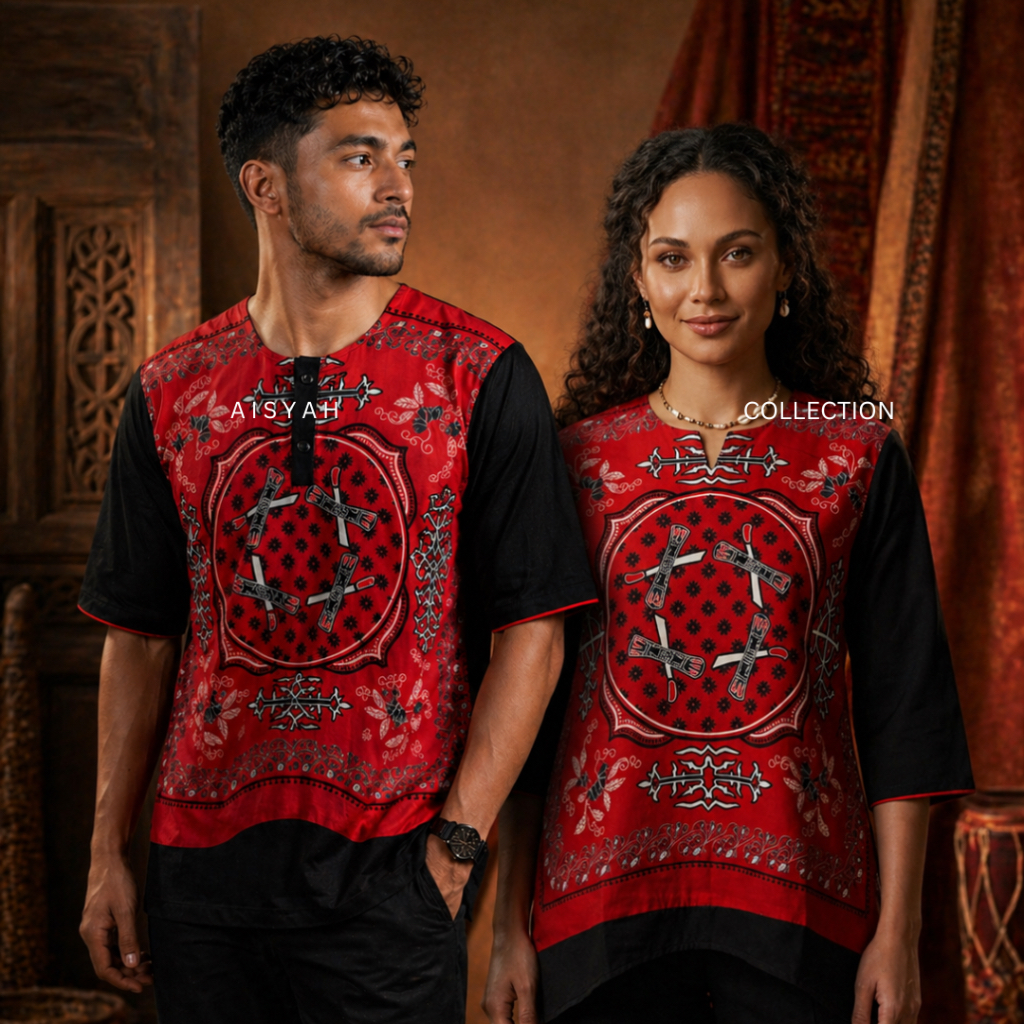 Baju Cele Maluku Couple Pria Wanita | Atasan Etnik Ambon Modern Premium Cocok Kerja, Event & Seragam