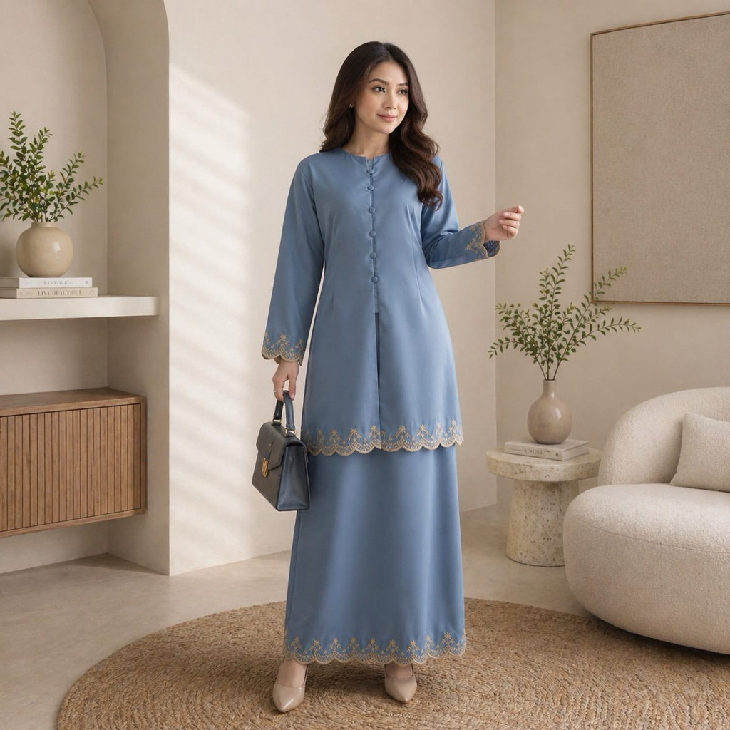 Elorisse - One Set Humairah Katun Toyobo Bordir Busui Frendly