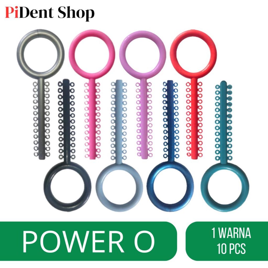 Power O karet behel ligature tie perpack isi 10 pcs