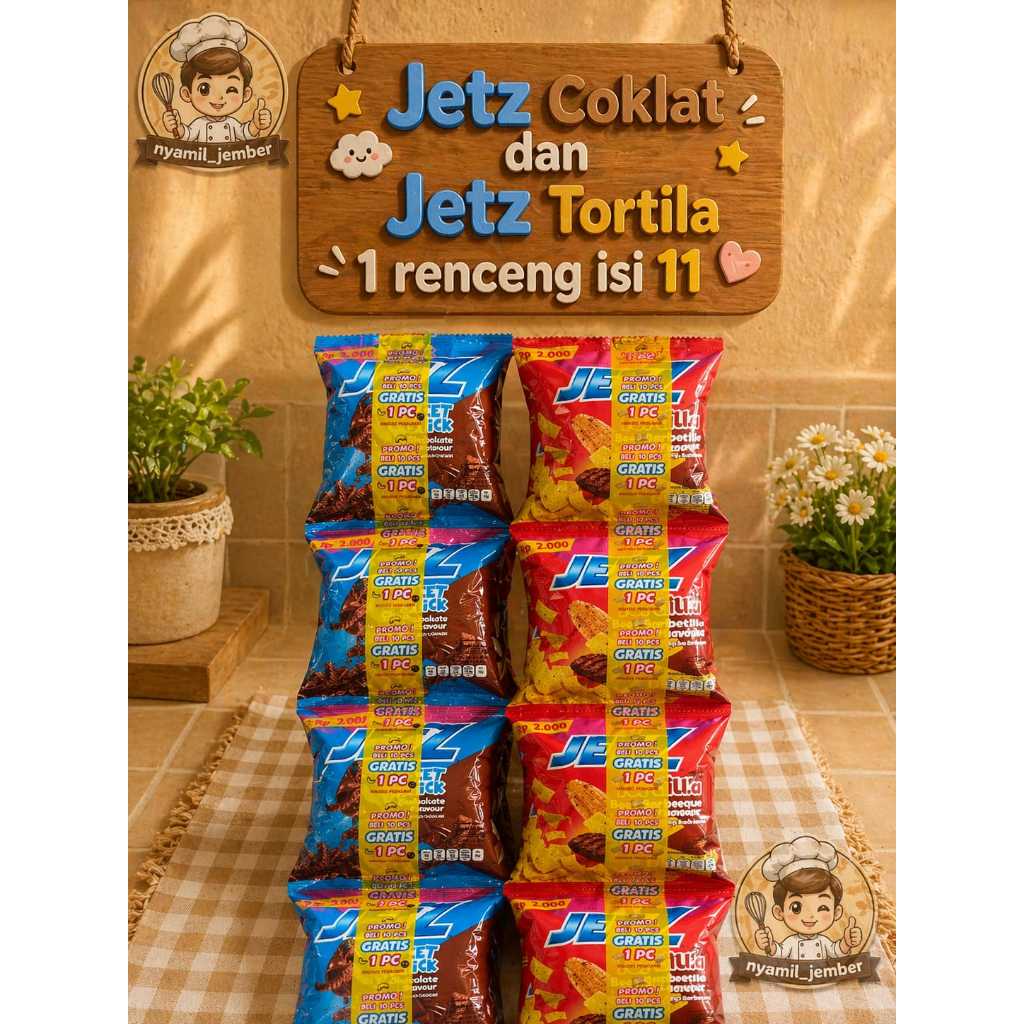 (1 RENCENG =11 PCS) JETZ TORTILA - JETZ COKELAT