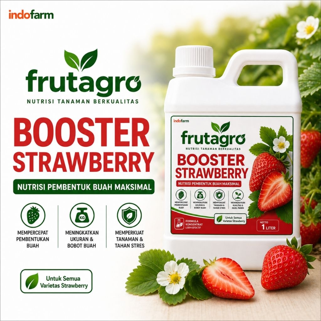 Pupuk Booster Frutagro Tanaman Strawberry 1 liter/Pupuk perangsang Buah strawberry
