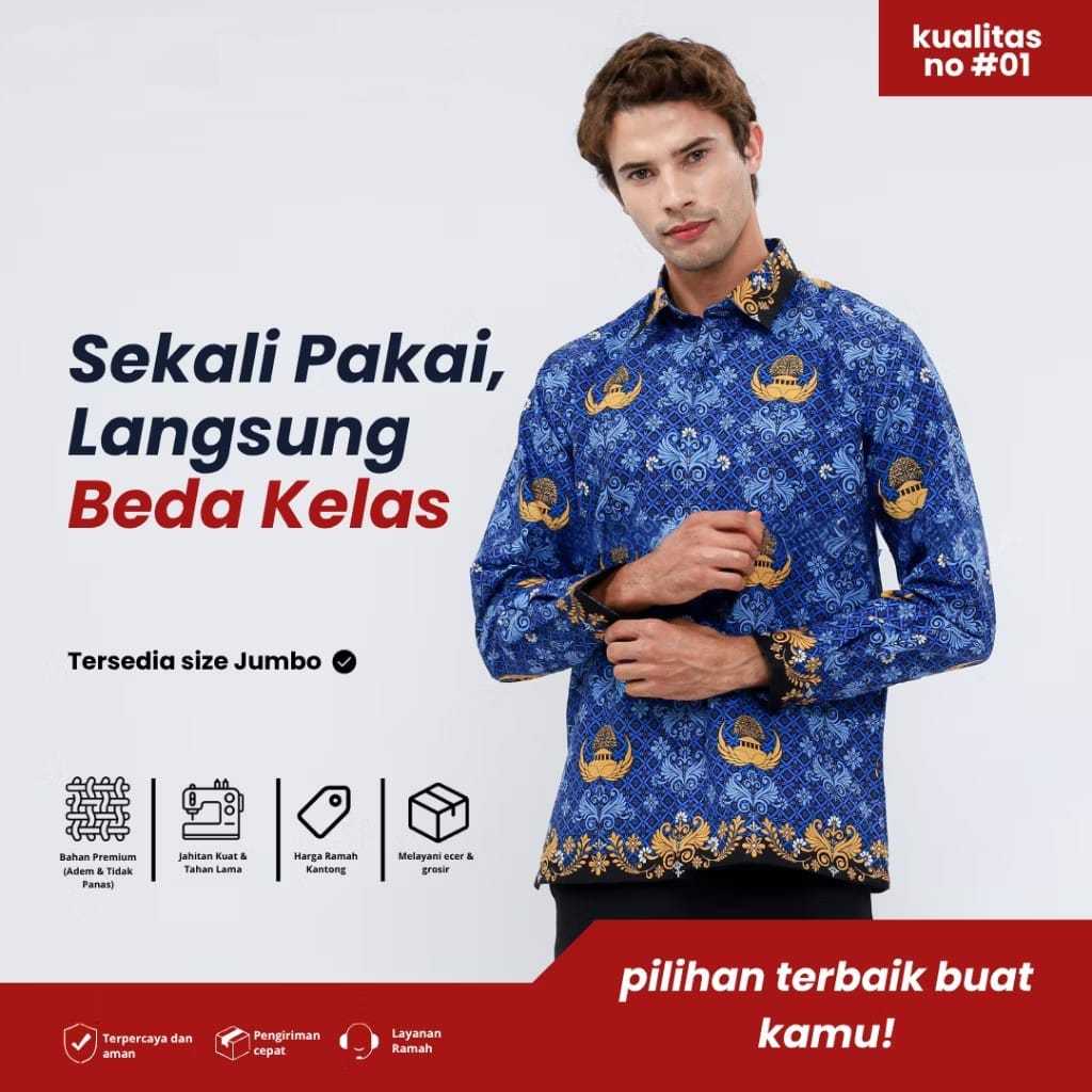 Univaa - Seragam Korpri Pria Lapis  Furing - Seragam Batik Korpri Pria Lapis Furing