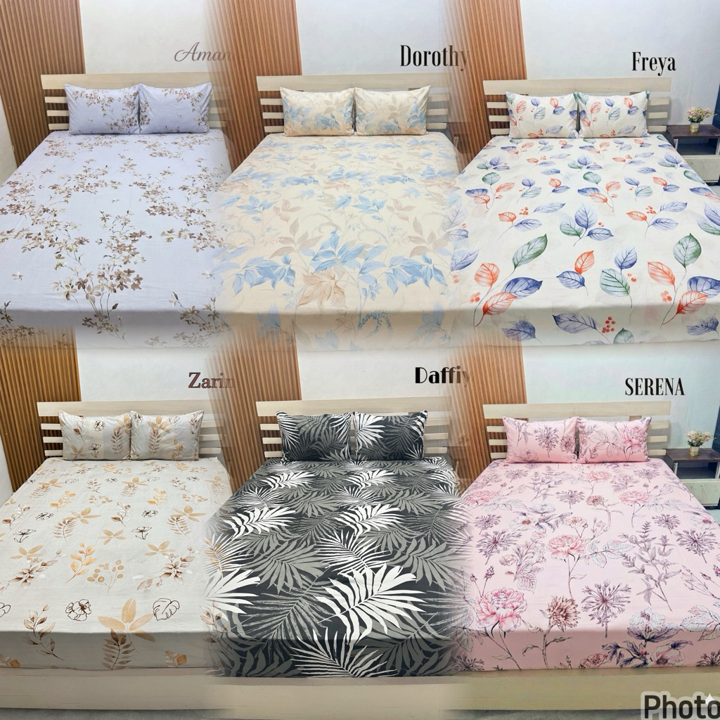Sprei MOTIF BUNGA DAN DAUN-DAUN SIZE 90,120,160,180