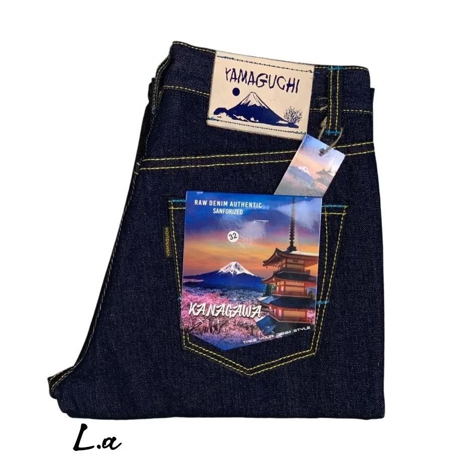 YAMAGUCHI - Art KANAGAWA 15oz Sanforized Deep Indigo Accent selvedge Blue Line Original