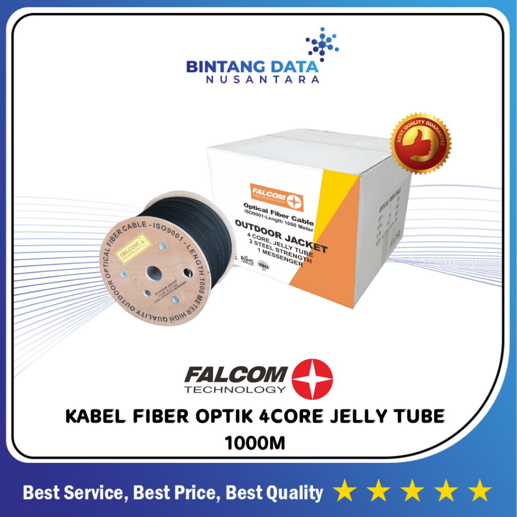KABEL FIBER OPTIK  4 CORE 3 SELING TUBE JELLY FALCOM 1000M