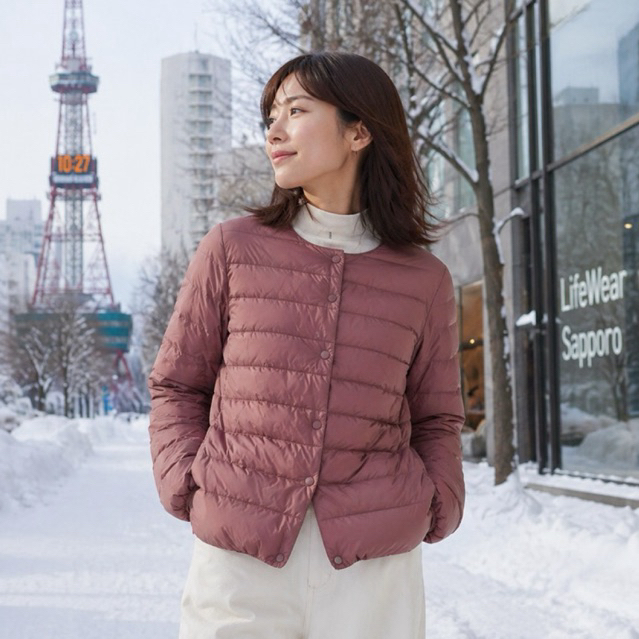 Jaket Wanita Uniqlo Ultra Light Down Compact Jacket Pocketable Original Lengan Panjang Red