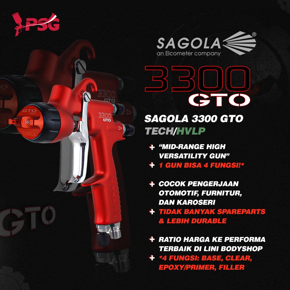 Sagola 3300 GTO Gravity Spraygun Set - HVLP