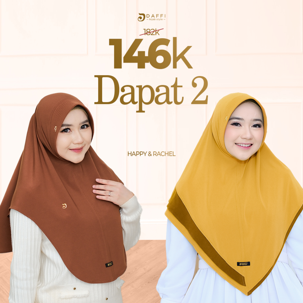 DAFFI HIJAB INSTAN PROMO PAKET BUNDLING HIJAB HAPPY & HIJAB RACHEL