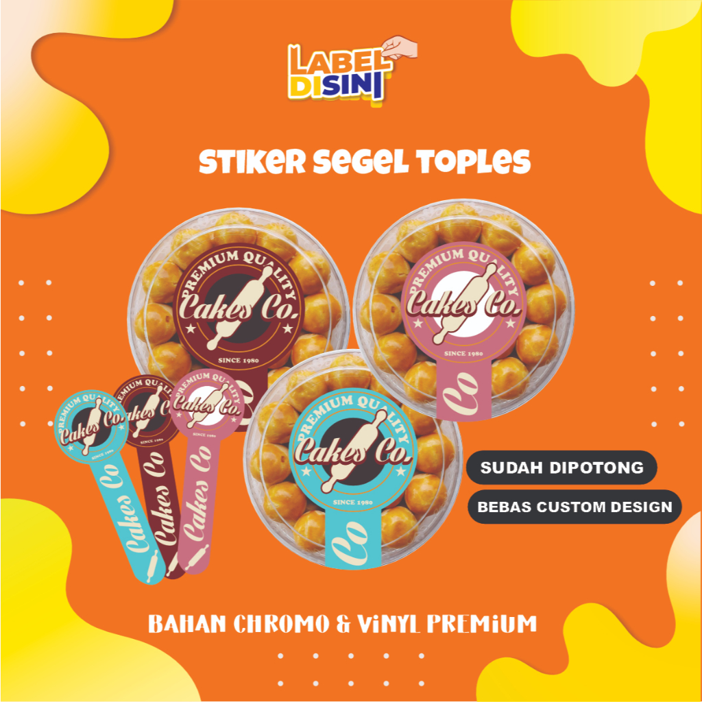 STIKER SEGEL KUE LABEL MAKANAN DESIGN CUSTOM