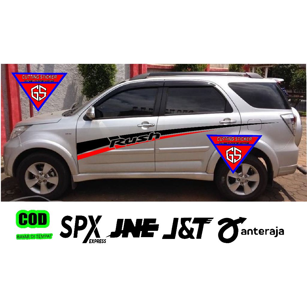 stiker mobil toyota Rush list cutting stiker mobil Rush