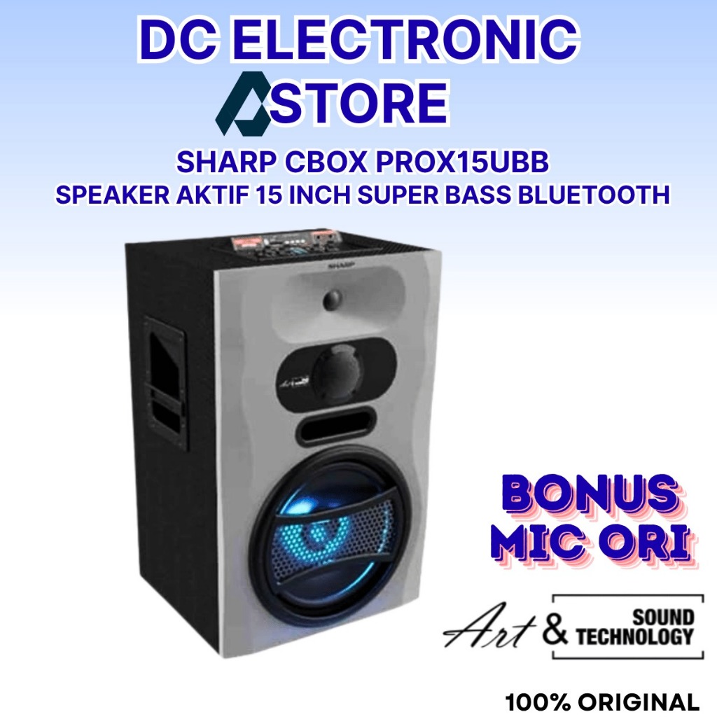 Speaker 15 inch woofer super bass SHARP CBOX PROX15UBB bluetooth body carbon TWS