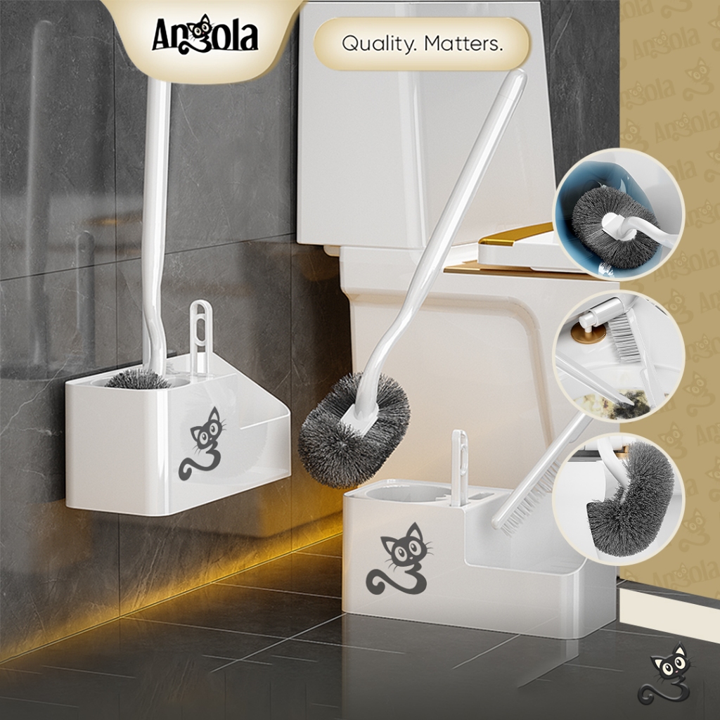 ANGOLA Sikat Kloset Duduk/Jongkok 3IN1 D61A Sikat Pembersih Toilet / Toilet Brush / Sikat WC