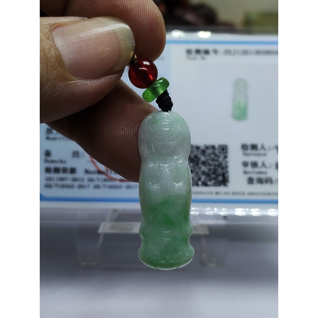 KALUNG BATU GIOK JADETE JADE UKIRAN DEWI KWAN IM 5537
