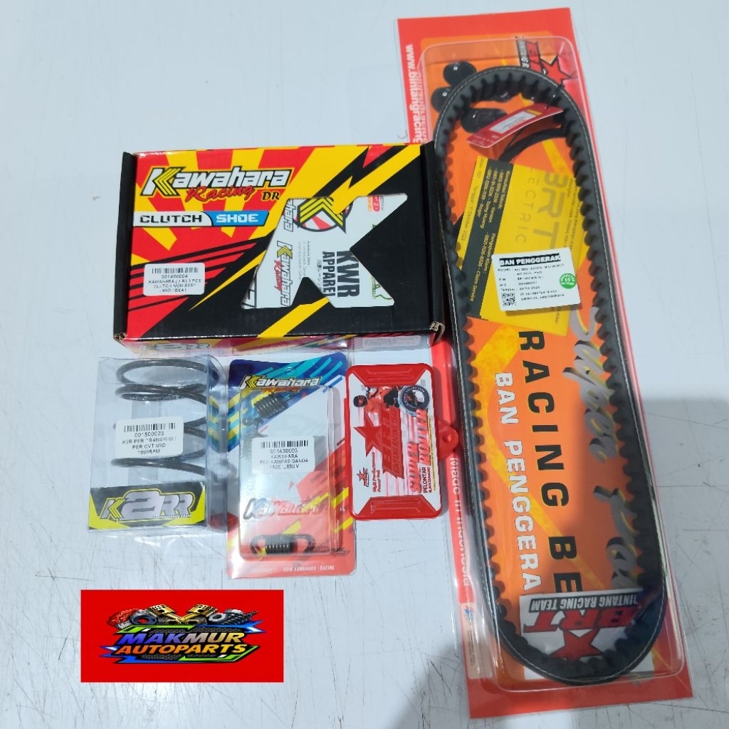 Paket Mio Kampas Ganda/Roller+Vanbelt/Per Kampas Ganda/Per CVT/Mangkok Kampas Ganda